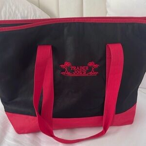 Trader Joe’s Insulated Black and Red Tote Zipper Bag